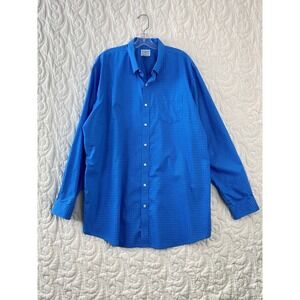 L.L. Bean Button Down Shirt Men XXL-Tall Blue Traditional Fit Cotton Check